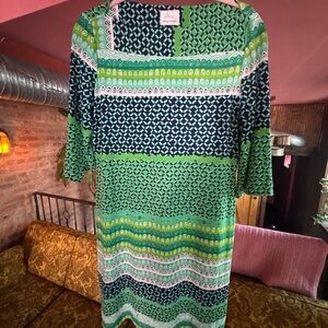 Green and Blue Patterned Dress